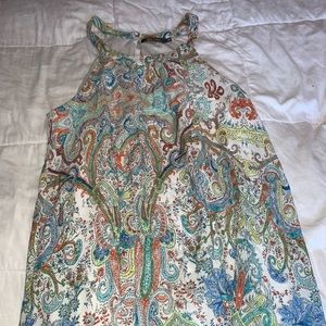 multi color paisley dress.